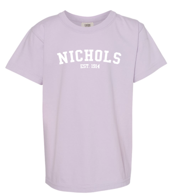 Nichols Collegiate Youth Tee- Orchid