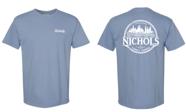 Nichols Logo Tee - Washed Denim